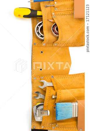 tools and instruments in belt on white tools and instruments in belt on white 17121123