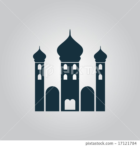 Mosque icon on yellow background Mosque icon on yellow background 17121784