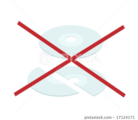 Broken CD or DVD Compact Disc on White Background Broken CD or DVD Compact Disc on White Background 17124171