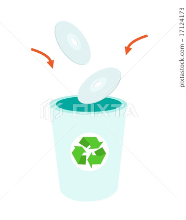 Throw CD or DVD Compact Disc into dustbin 17124173