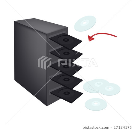 CD or DVD Duplicator on Isolated White CD or DVD Duplicator on Isolated White 17124175