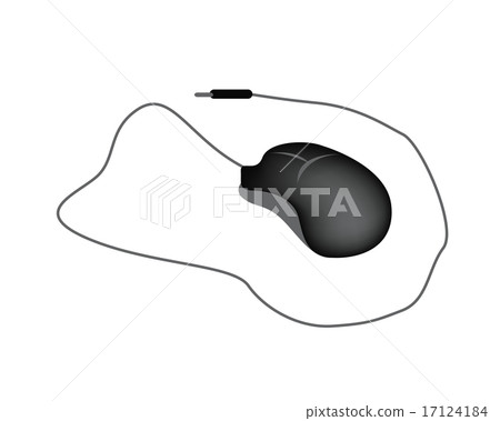 Black Computer Mouse on A White Background 17124184