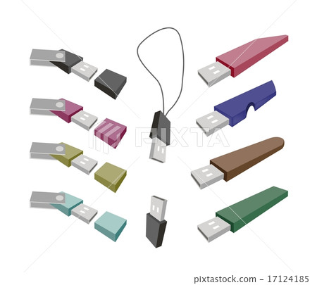 USB Flash Memory on A White Background USB Flash Memory on A White Background 17124185