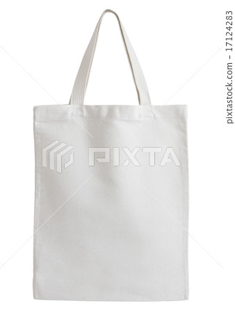 white fabric bag isolated on white 17124283