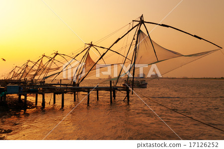 Chinese Fishing nets at sunset 17126252