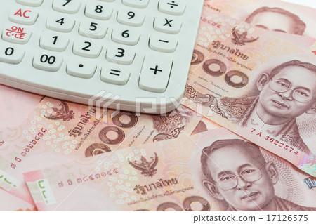 Thai money in one hundred type banknotes 17126575