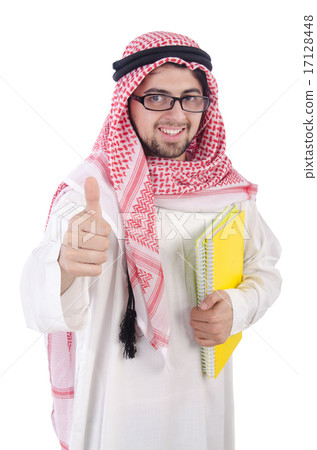 Youn arab student isolated on white Youn arab student isolated on white 17128448