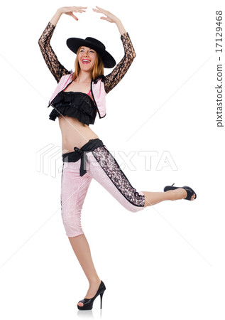 Woman toreador isolated on the white 17129468