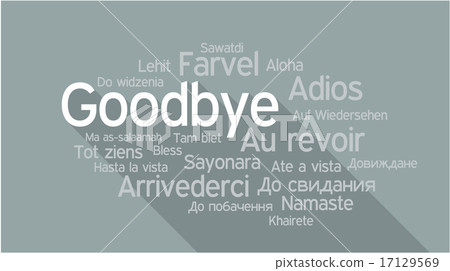 GOODBYE in different languages, word tag cloud 17129569