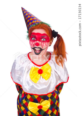 Clown in the costume isolated on white 17130134