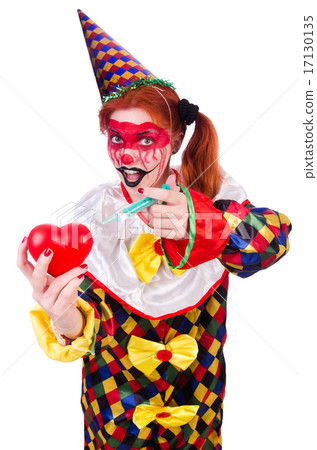 Clown in the costume isolated on white Clown in the costume isolated on white 17130135