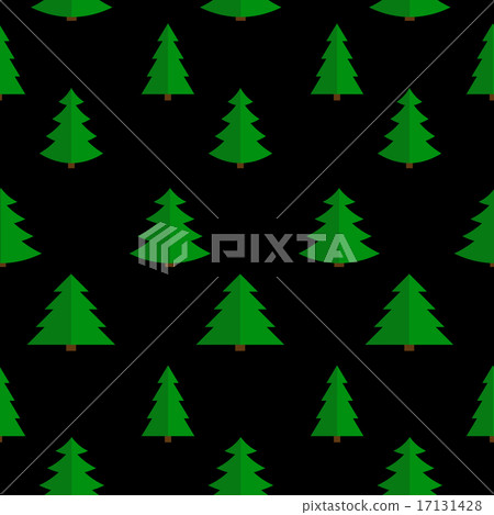 Christmas Flat Tree Seamless Pattern Background... - Stock Illustration ...