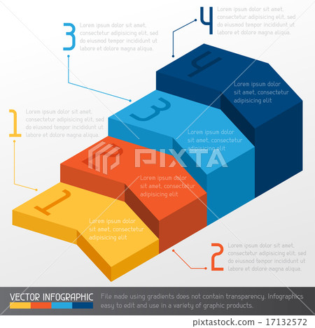 Template business infographic with arrow 3d design 17132572
