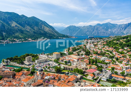 Top view on Kotor city and bay Top view on Kotor city and bay 17133999