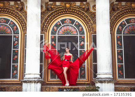 Beautiful woman in Red dress Beautiful woman in Red dress 17135391