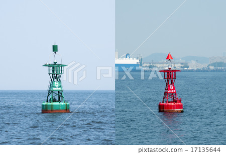 Red and green buoys at Yokosuka Port (Yokosuka city, Kanagawa) Red and green buoys at Yokosuka Port (Yokosuka city, Kanagawa) 17135644