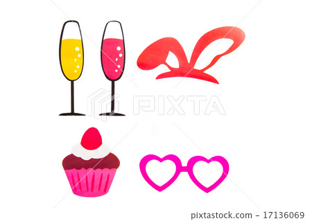 Photobooth Birthday and Party Set - glasses, hats, crowns, masks, lips, mustaches 17136069