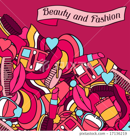 Beauty and fashion background design with cosmetic accessories 17136219