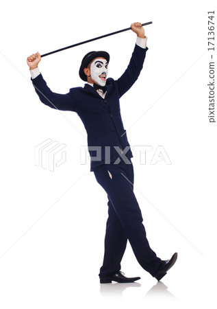 Personification of Charlie Chaplin on white 17136741
