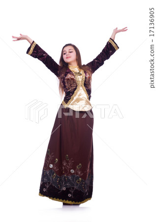 Young lady dancing traditional azeri dance 17136905