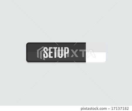 Setup web button, gear icon, flat design 17137182