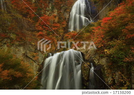 秋田ken Ani鎮Tadamasu谷秋葉秋季瀑布 17138200