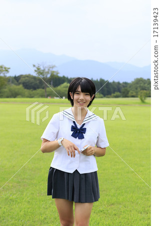 High school girl in the park High school girl in the park 17139423