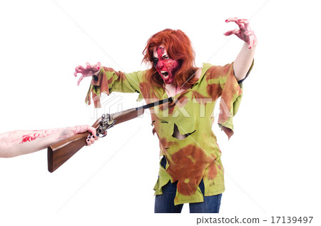 Woman vampire isolated on the background 17139497