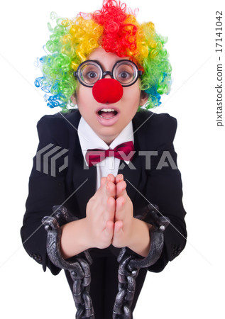 Businessman clown isolated on white Businessman clown isolated on white 17141042
