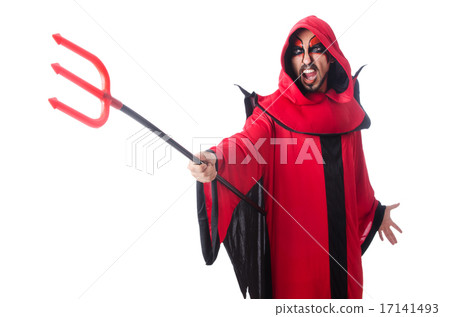 Man devil in red costume 17141493