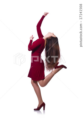 Woman dancing isolated on the white 17141508