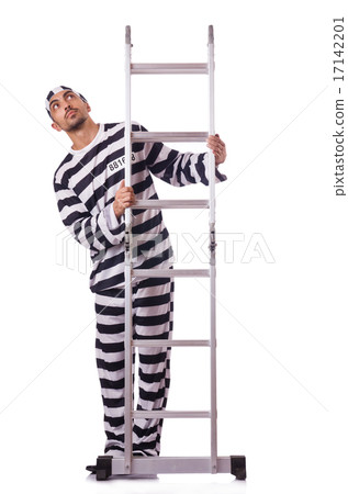 Convict criminal in striped uniform 17142201