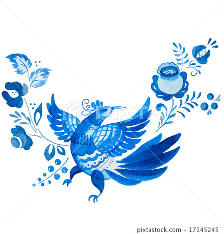 Traditional russian gzhel ornament 17145245