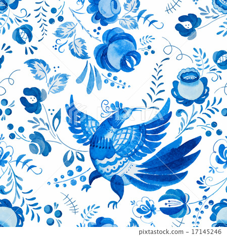 Russian gzhel pattern 17145246