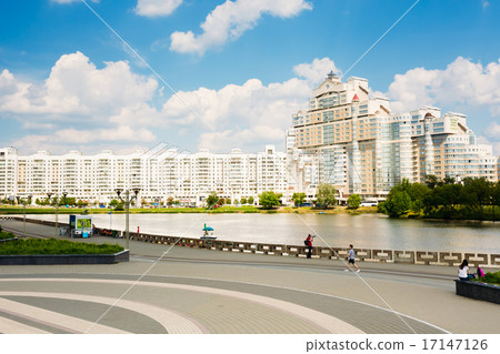 Building In Minsk, Downtown Nyamiha Nemiga, Belarus Building In Minsk, Downtown Nyamiha Nemiga, Belarus 17147126