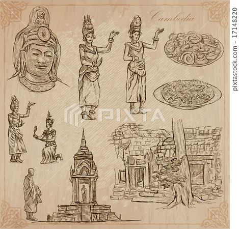 Kingdom of Cambodia - Hand drawn vector pack 17148220
