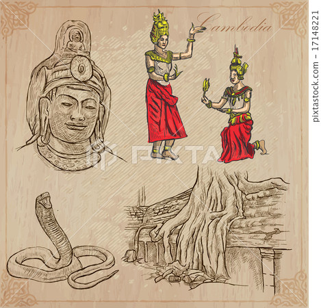 Kingdom of Cambodia - Hand drawn vector pack 17148221