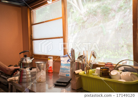 Ice coffee drip in the old private house kitchen 17149120