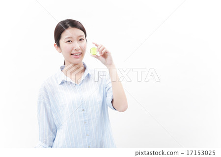 A woman representing an eye drop 17153025