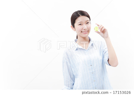 A woman representing an eye drop A woman representing an eye drop 17153026