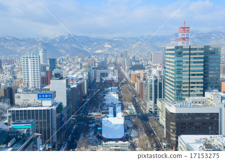 札幌的街道從電視塔看 17153275