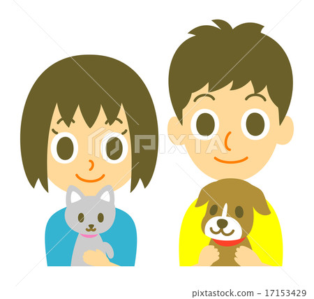 Young men and women and pets 17153429