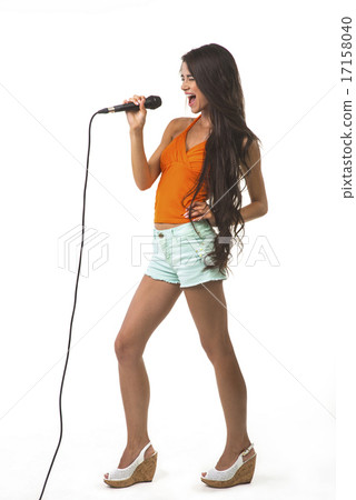 Lovely girl with the microphone. Lovely girl with the microphone. 17158040