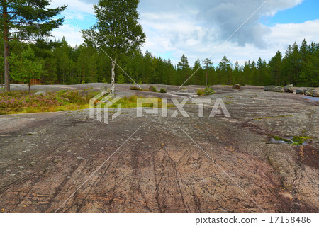 Landscape of Zalavruga - petroglyphs in Karelia 17158486