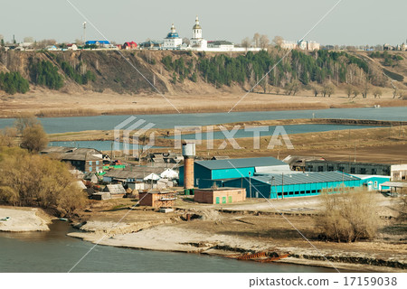 View at Abalak Znamensky monastery and fish plant 17159038