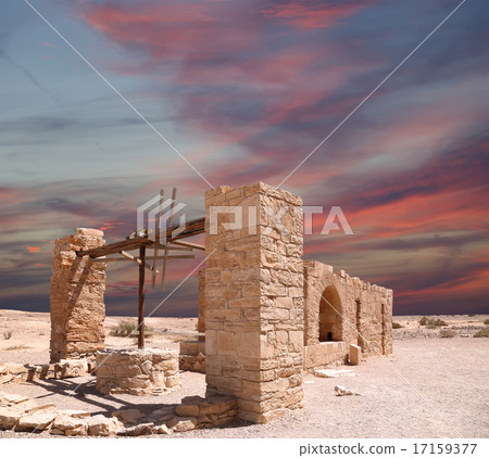 Quseir (Qasr) Amra desert castle near Amman,Jordan 17159377