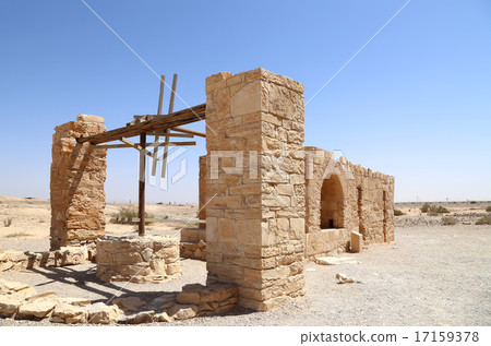 Quseir (Qasr) Amra desert castle near Amman,Jordan 17159378