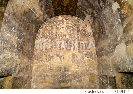 Fresco at Quseir Amra desert castle near Amman Fresco at Quseir Amra desert castle near Amman 17159405