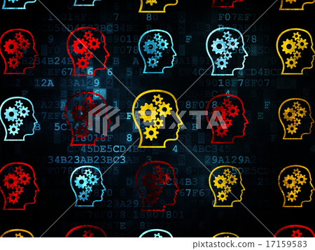 Data concept: Head With Gears icons on Digital background Data concept: Head With Gears icons on Digital background 17159583