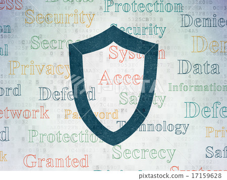 Privacy concept: Contoured Shield on Digital Paper background 17159628